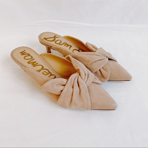 Sam Edelman Ludlow suede bow kitten heels mules - Picture 2 of 6
